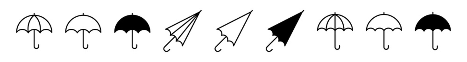 Umbrella icon set. Umbrella, parasol, brolly sign collection © Pointer Marker