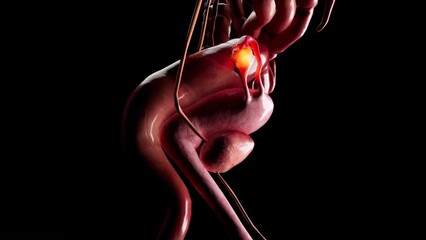 Female reproductive system anatomy medical concept 3d animation
