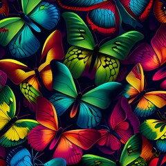 Fototapeta na wymiar Bufterflies pattern, colorful, dynamic color, a lots of bufterflies