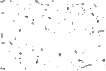 Silver glitter confetti on a white background. Decorative element.