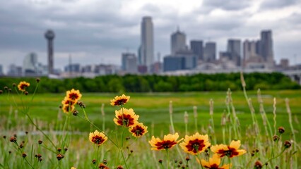 Captivating Wild Beauty: Balsam Root in Spring, Bathed in Late Afternoon Sunlight, Pacific...