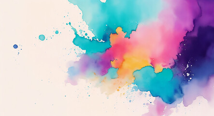 Fototapeta na wymiar Background with colorful watercolor splashes. AI