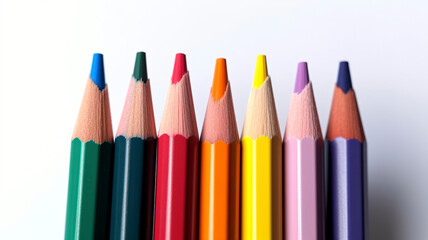 Fototapeta premium Colored pencils against a white background