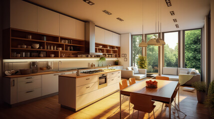 Embracing Cozy Elegance: A Kitchen Room Designed in a Timeless and Inviting Style, Where Comfort and Style Converge to Create a Warm and Welcoming Space