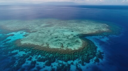 Fototapeta na wymiar an aerial view of a coral reef off the coast of australia. generative ai