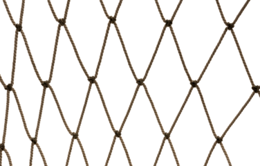 Football or tennis net. Rope mesh on a white background close-up. fishnet