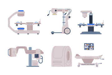 Different Medical Equipment and Diagnostic Device Vector Set