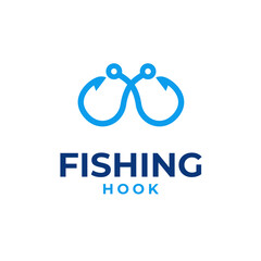 Fish Hook Logo Design Concept Vector Illustration Symbol Icon