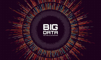 Big Data visualization. Abstract technology background. Vector illustration.