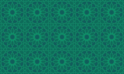 Geometric seamless pattern vector background. Turquoise Ottoman Pattern. Traditional Arabic, Indian motifs.