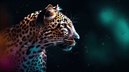 Fototapeta na wymiar a close up of a leopard's face with a blurry background. generative ai