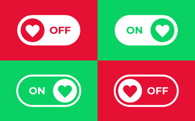 Turn on and off mode switch. On and Off icons. Vector scalable graphics