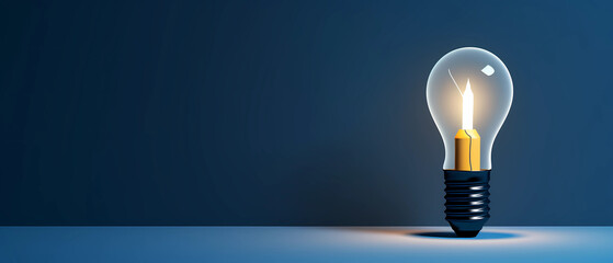 a glowing lightbulb against a blue background