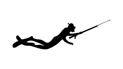 Spearfishing Diver silhouette