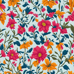 Fototapeta na wymiar Seamless floral pattern Art. Generative Ai