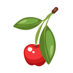 Cherry poster. Hand drawn vector illustration for summer romantic cover, tropical wallpaper, vintage texture