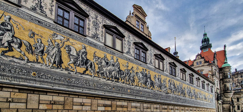 Procession of Princes Mural Wall, Furstenzug in Dresden, Saxony, Germany