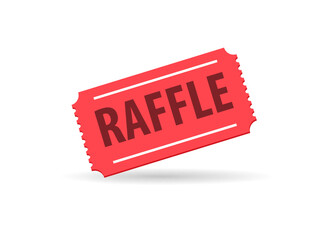 Red Raffle ticket icon. Clipart image isolated on white background