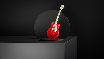 electric guitar with black background 3d render image