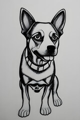 A drawing of a cute dog. (AI-generated fictional illustration)
