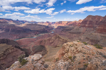 hiking the tanner trail in grand canyon national park, arizona, usa