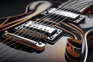 Fototapeta na wymiar Guitar musical instrument close-up. AI Generated