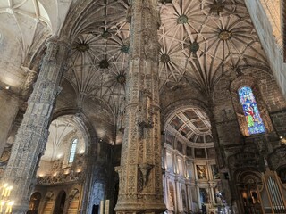 The interior of the Church of Santa Maria, Jerónimos Monastery, UNESCO World Heritage site, Lisbon