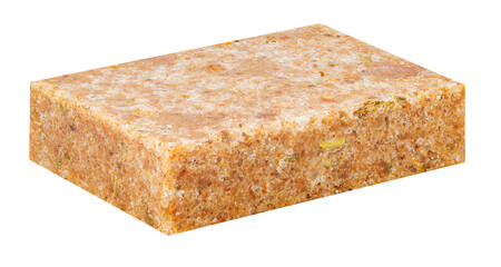 Pressed broth briquette one, isolated on transparent background .