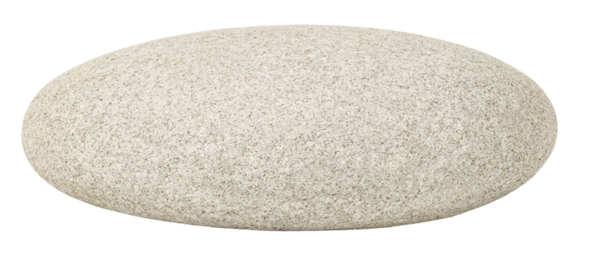 Oval pebble gray stone for SPA treatments, isolated on transparent background