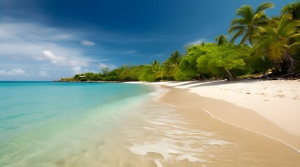 Sandy serenity, enchanting tropical beach, soft sandy shores, and tranquil beach escape