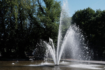 Image from  Oslo in June 2023. Fountain of Karl Johan Street.