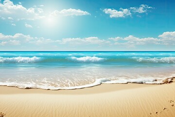 Fototapeta na wymiar Background with sand and image of a beach. Generative AI