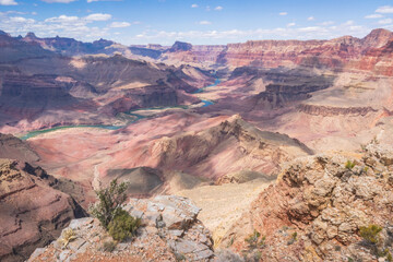hiking the tanner trail in grand canyon national park, arizona, usa