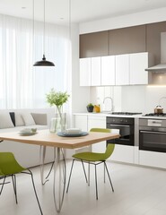 Fototapeta na wymiar modern kitchen interior with kitchen generated by Ai