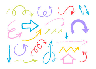 Arrows direction pointers hand drawn