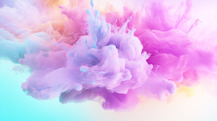 Rainbow of Acrylic Ink in Water. Color Explosion. Colorful explode. Generative AI