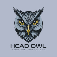 Vector colorful head owl logo template