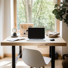 A Minimalist Workspace with Natural Daylight