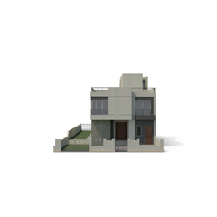 Modern house design. Real estate sale or property investment concept. Buying new home for big family.