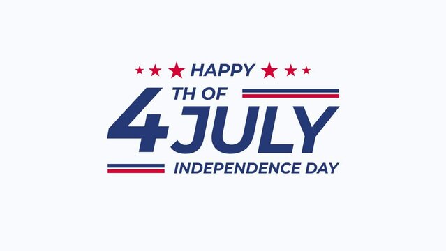 4K Happy 4th of July Independence day Animation. Great for ceremonies, greetings, celebrations, banners and Flyer. 