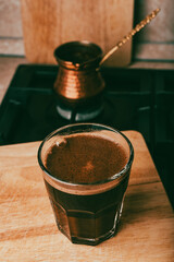Drinking Turkish Coffee Boiled in Pot