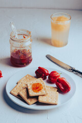 Crackers with Habanero Pepper Jam