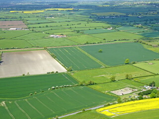 Aerial view of fields at Westbury in Wiltshire	