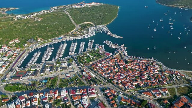 Drone view of Seferihisar Teos Marina
