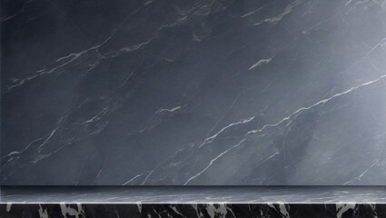 Empty grey marble tabletop with dark stone background, generative ai - obrazy, fototapety, plakaty