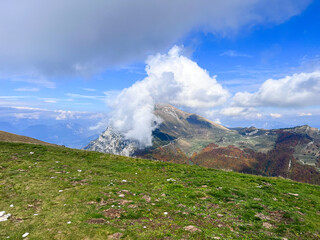 mountain landscape with clouds