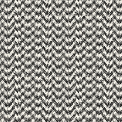 Monochrome Distressed Knit Textured Zigzag Pattern