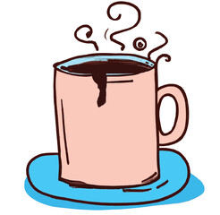 : A cartoon of a cup of coffee