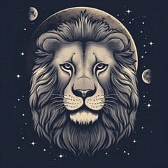 Black and white lion, Lion in space, Lion king, stars, lion in the stars, lion in the galaxy
