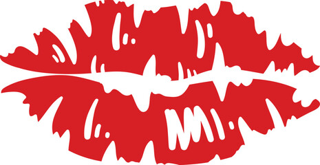 Naklejka premium Lipstick Kiss Print
